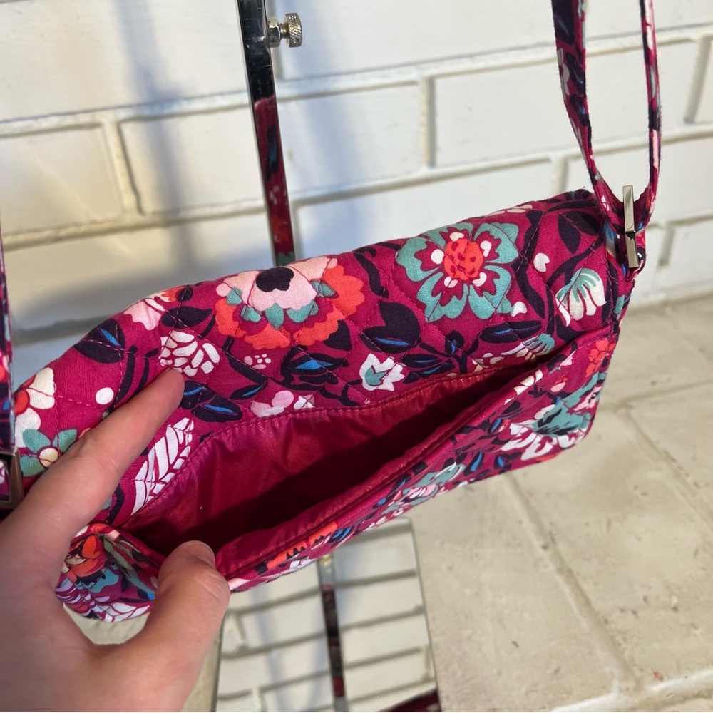 Vera Bradley Turnlock Crossbody Bag Bloom Berry - Picture 4 of 10